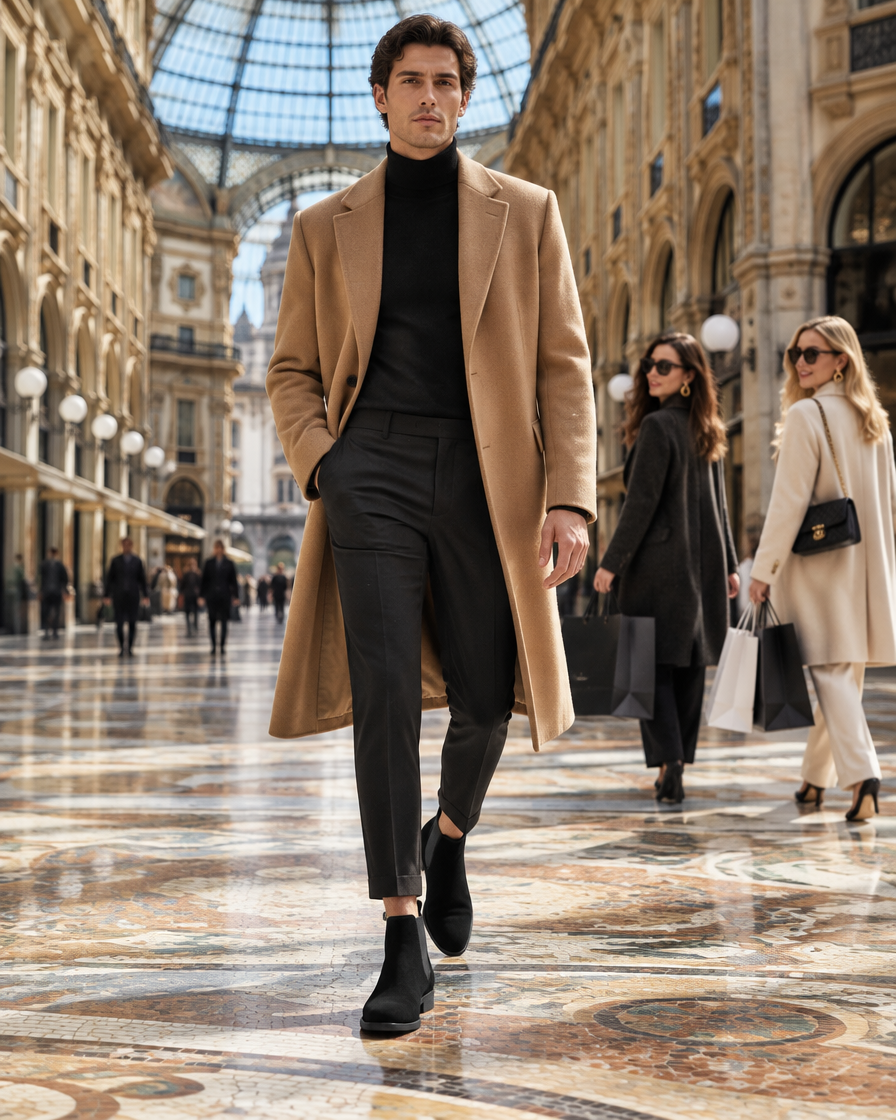 Milano height increasing boots, worn by a man