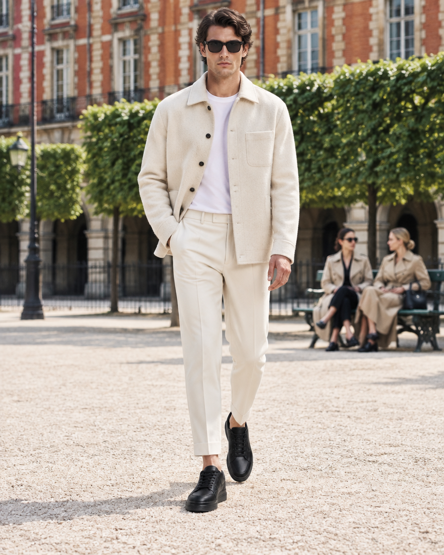 Notturno height increasing sneakers, worn by a man