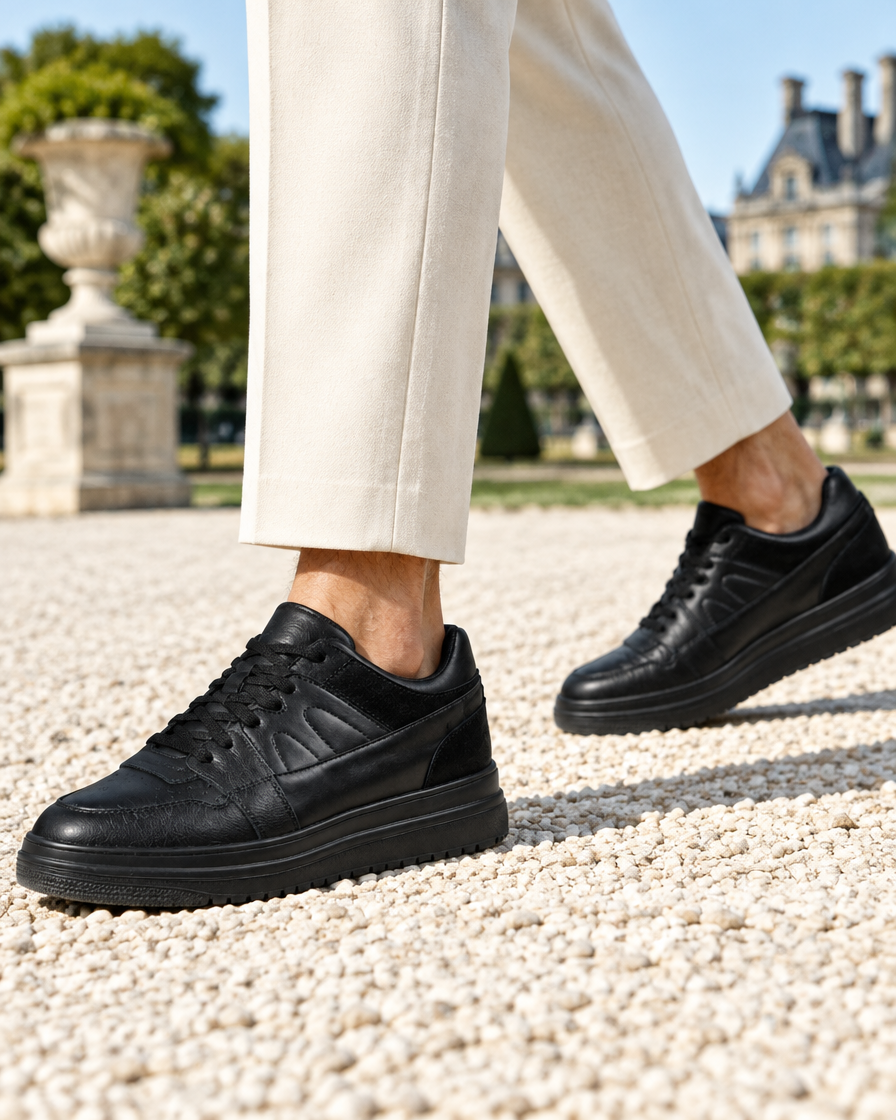 Notturno height increasing sneakers, close up