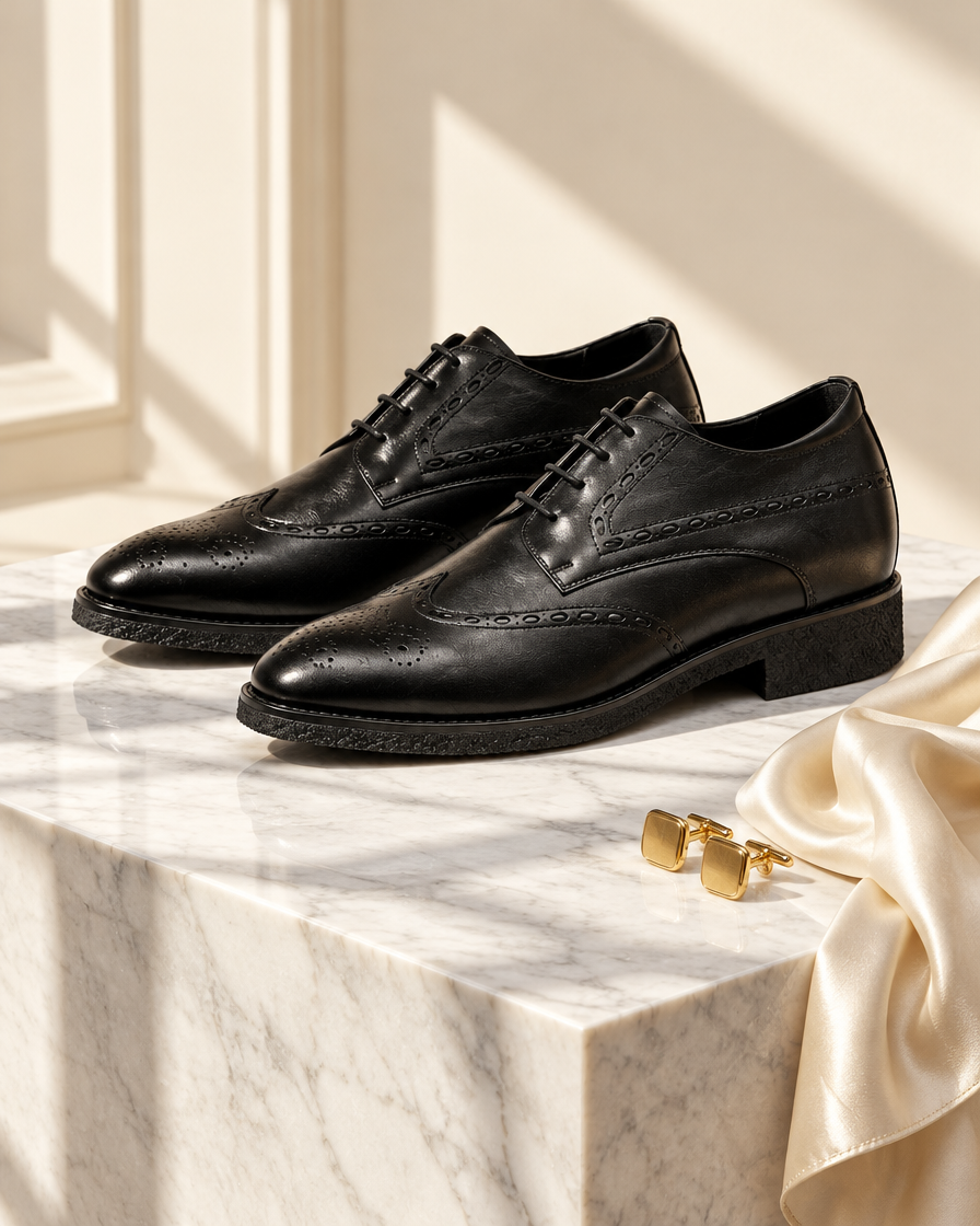 Fortezza height increasing dress shoes, still life