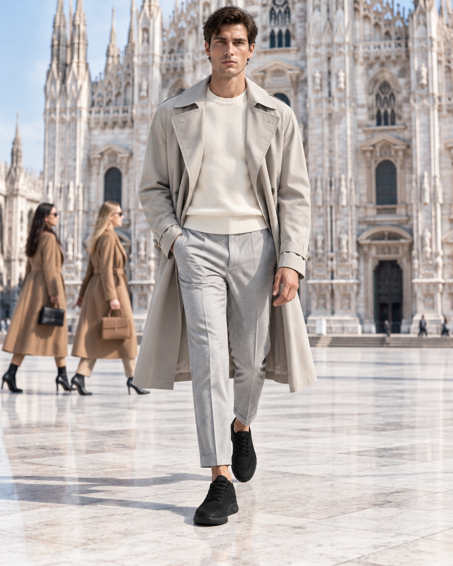 Nerano height increasing runners, worn by a man