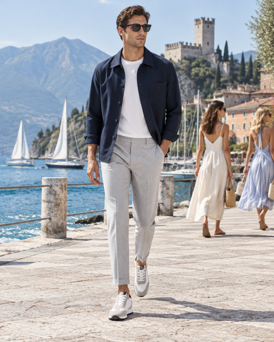 Malcesine height increasing sneakers, worn by a man