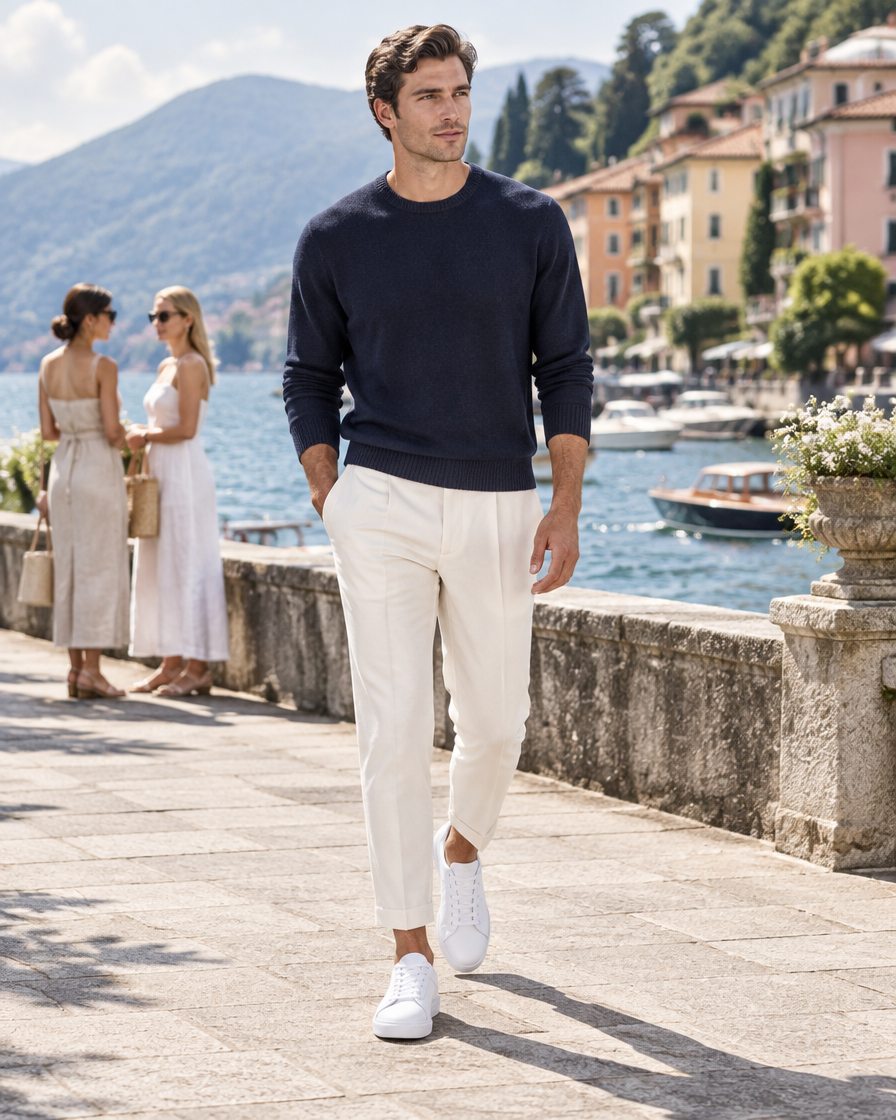 Varenna height increasing sneakers, worn by a man
