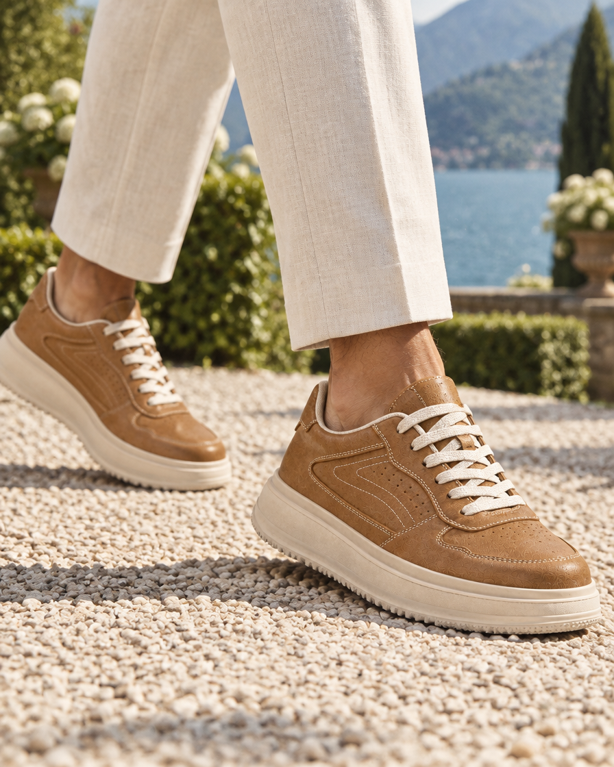 Cernobbio height increasing sneakers, close up