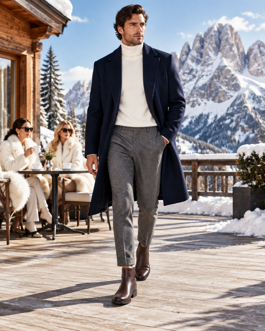 Cadore height increasing boots, worn by a man