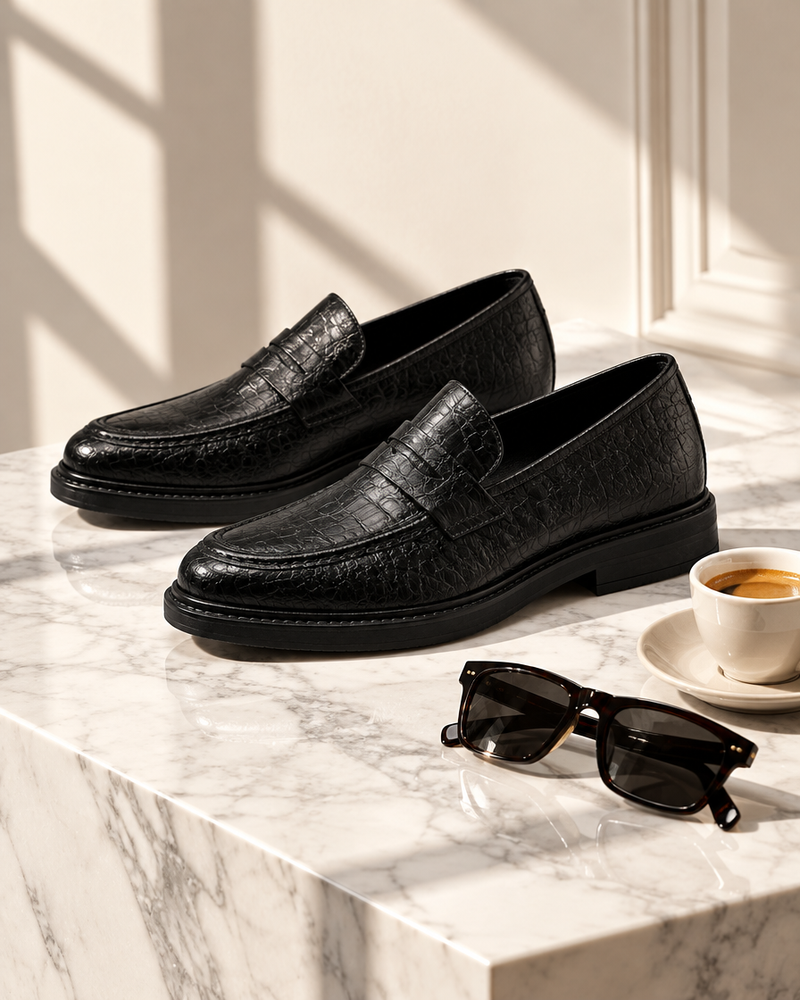 Brera height increasing loafers, still life