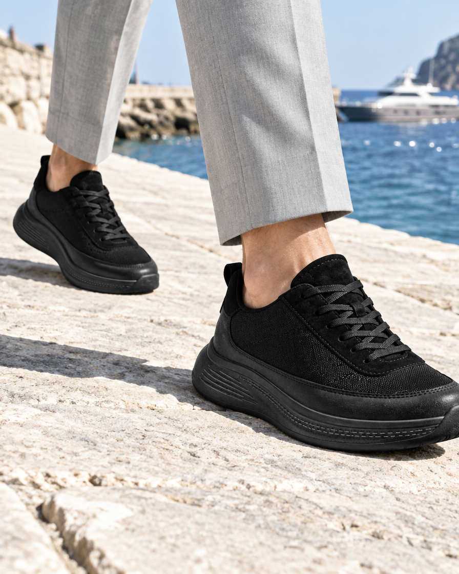 Vernazza height increasing sneakers, close up