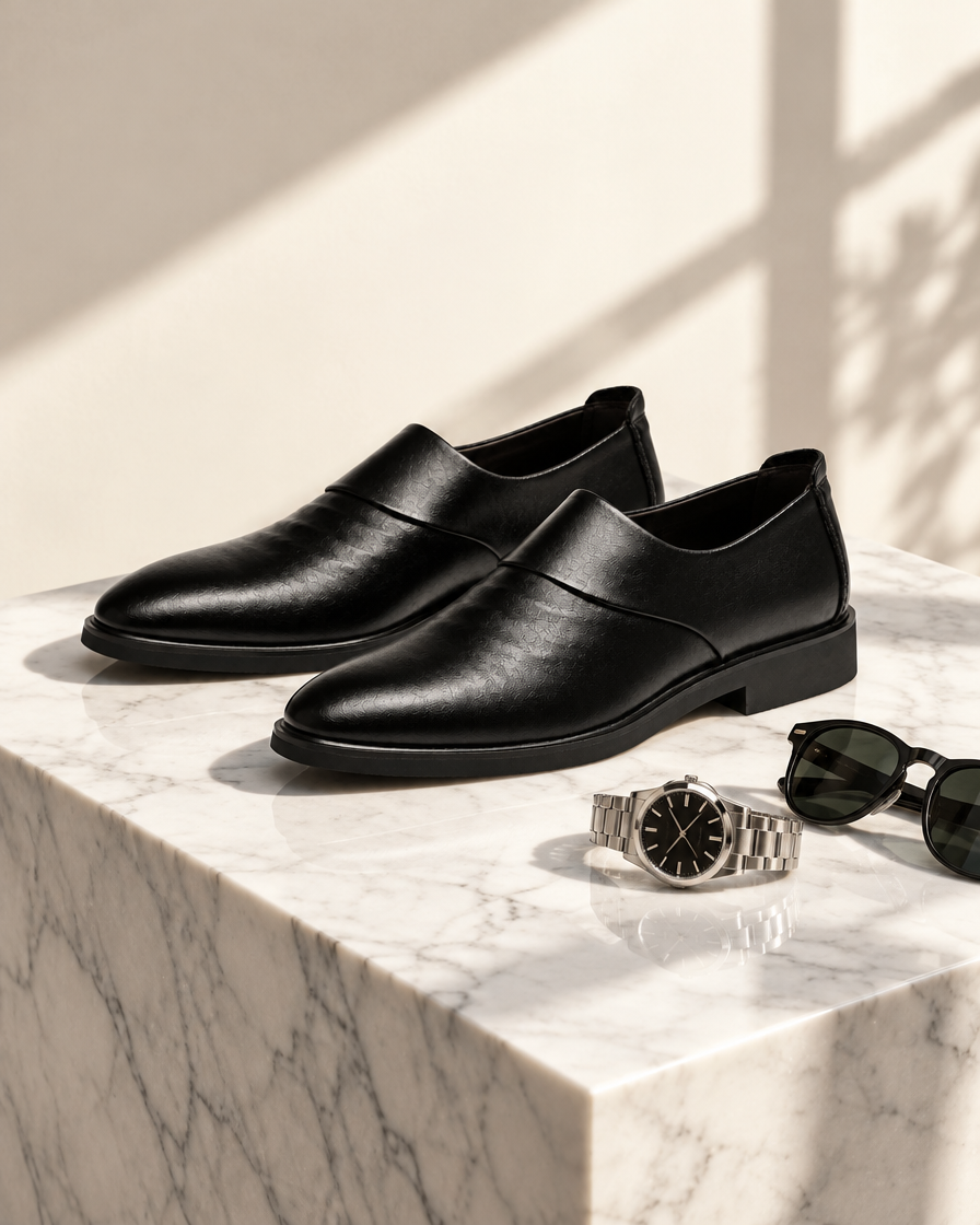 Navigli height increasing loafers, still life