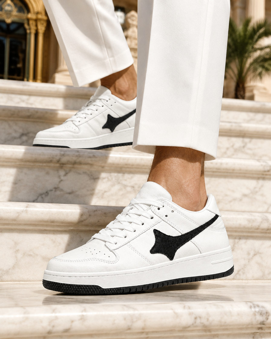 Sanremo height increasing sneakers, close up