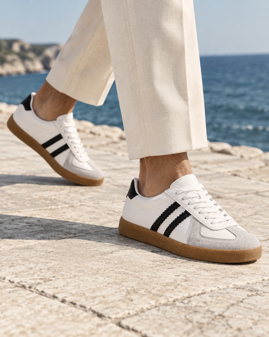 Varazze height increasing sneakers, close up