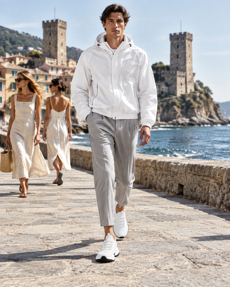 Noli height increasing sneakers, worn by a man