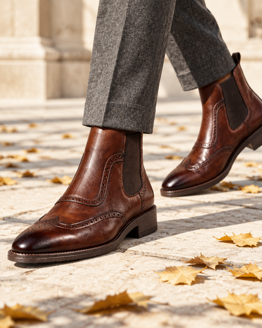 Brenta height increasing boots, close up