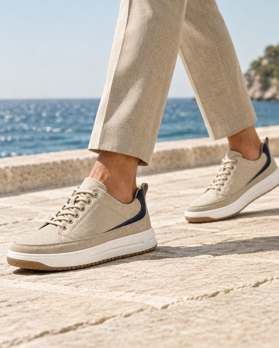 Recco height increasing sneakers, close up