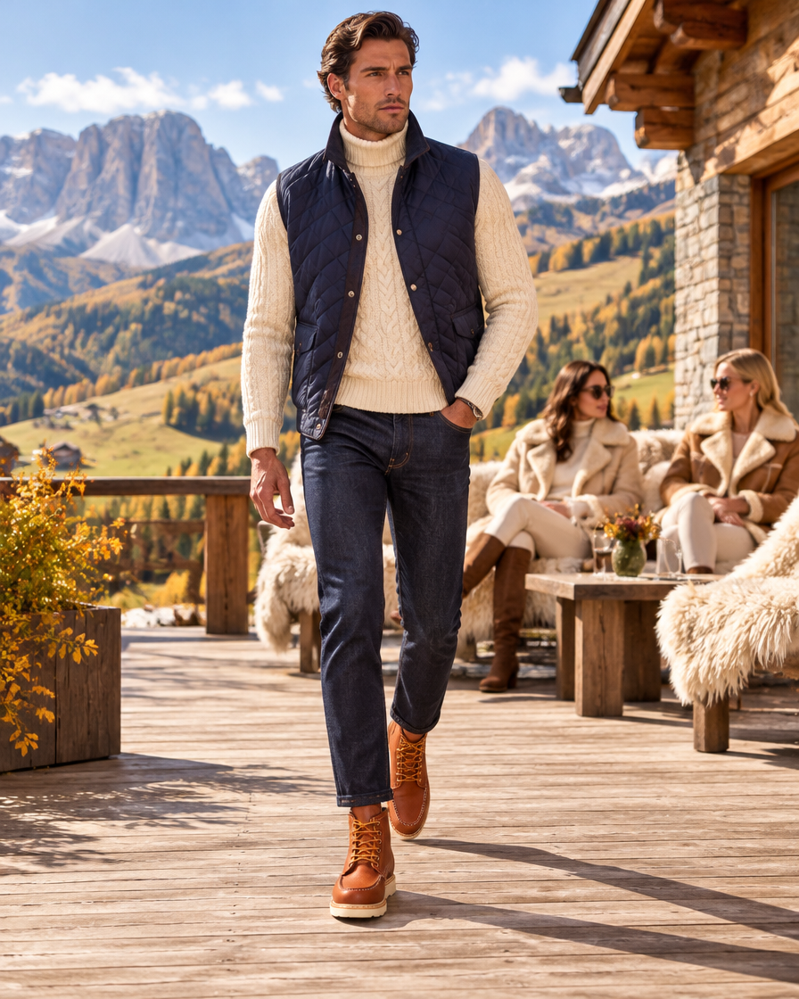 Arabba height increasing boots, worn by a man