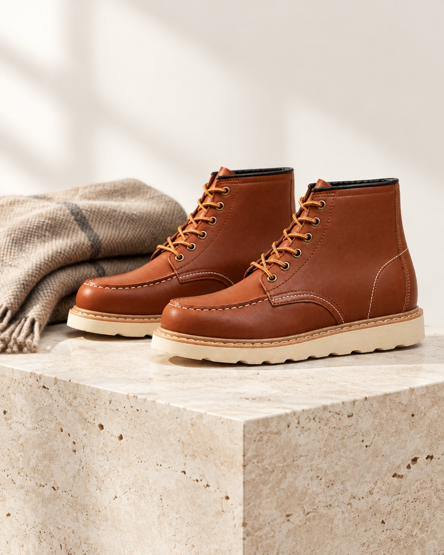 Arabba height increasing boots, still life