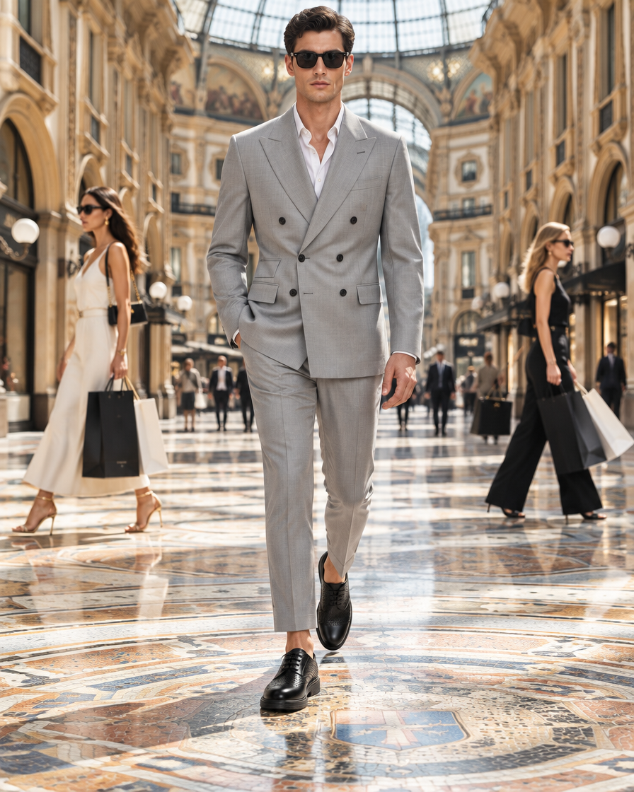 Lucca height increasing dress shoes, worn by a man