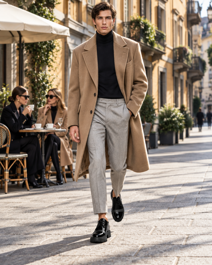 Treviso height increasing dress shoes, worn by a man