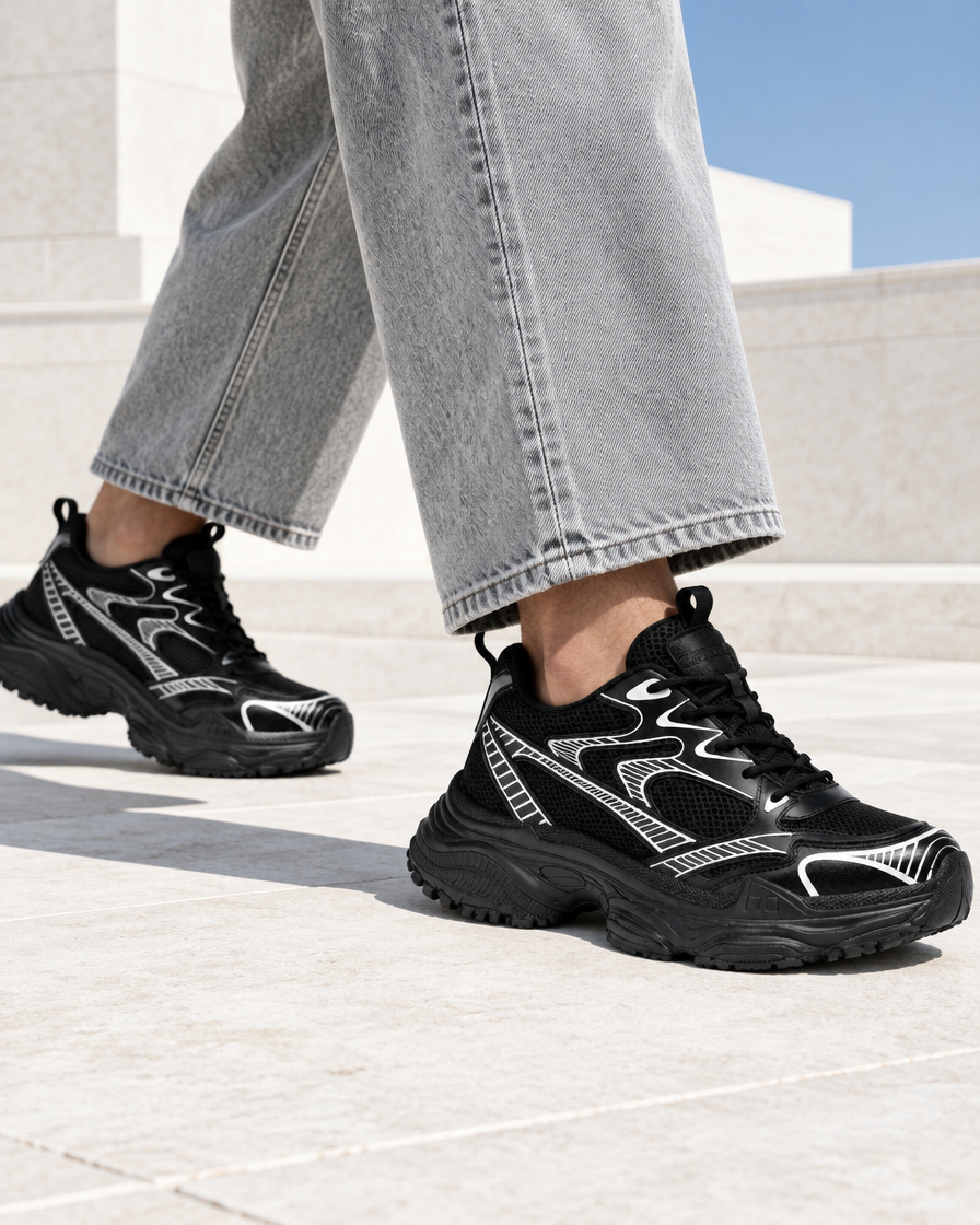 Trapani height increasing sneakers, close up