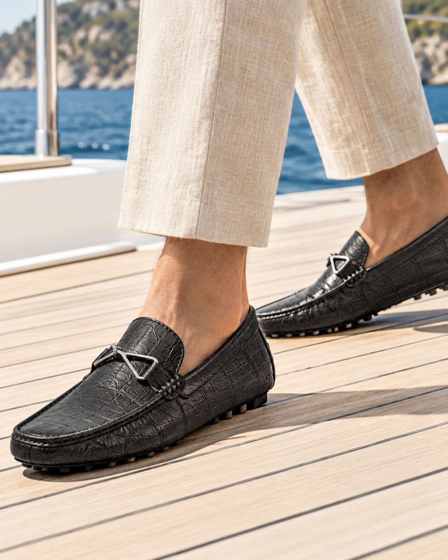Sansovino height increasing loafers, close up
