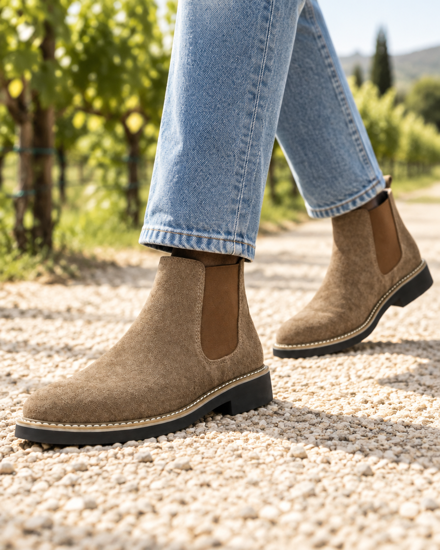 Sila height increasing boots, close up