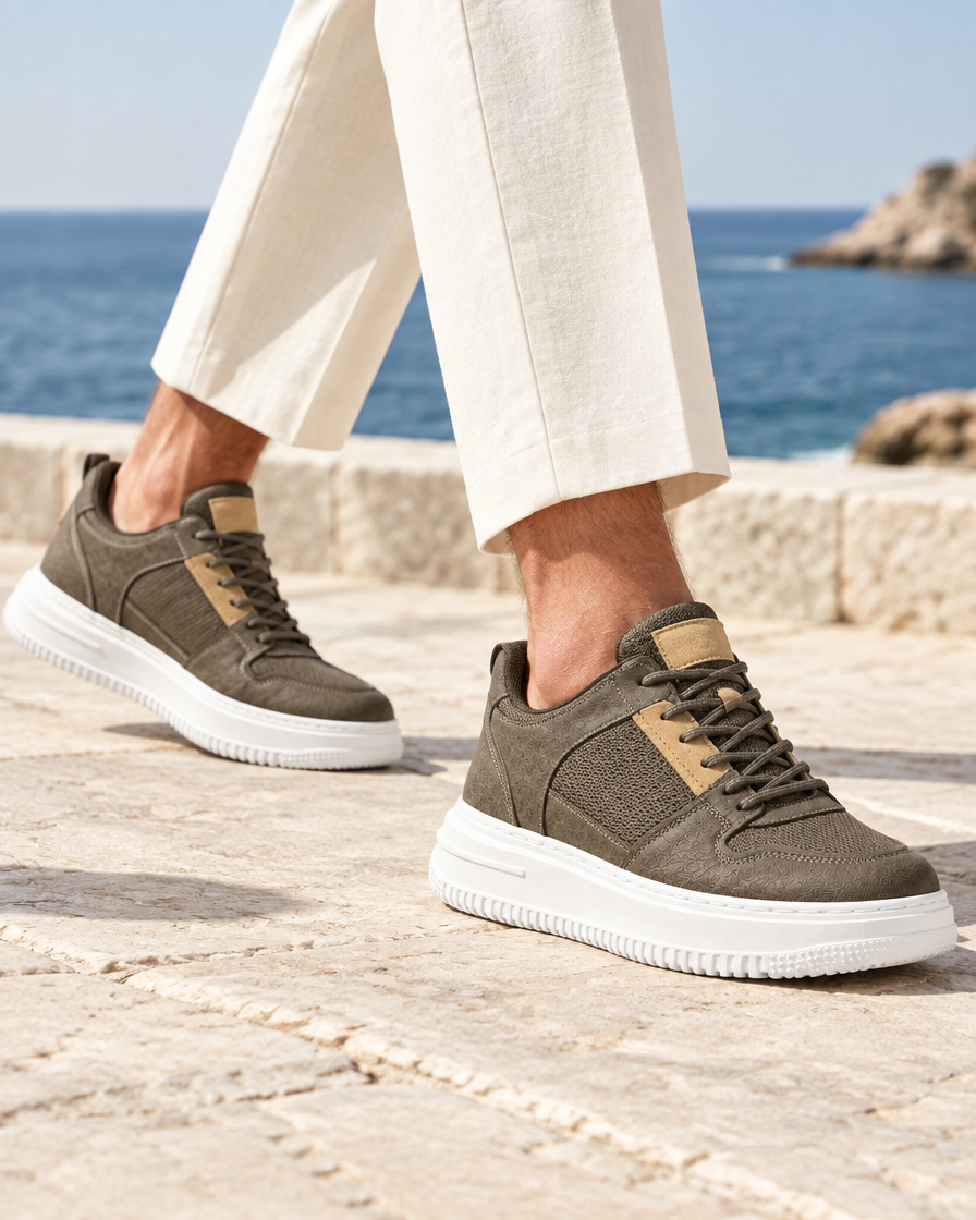 Otranto height increasing sneakers, close up