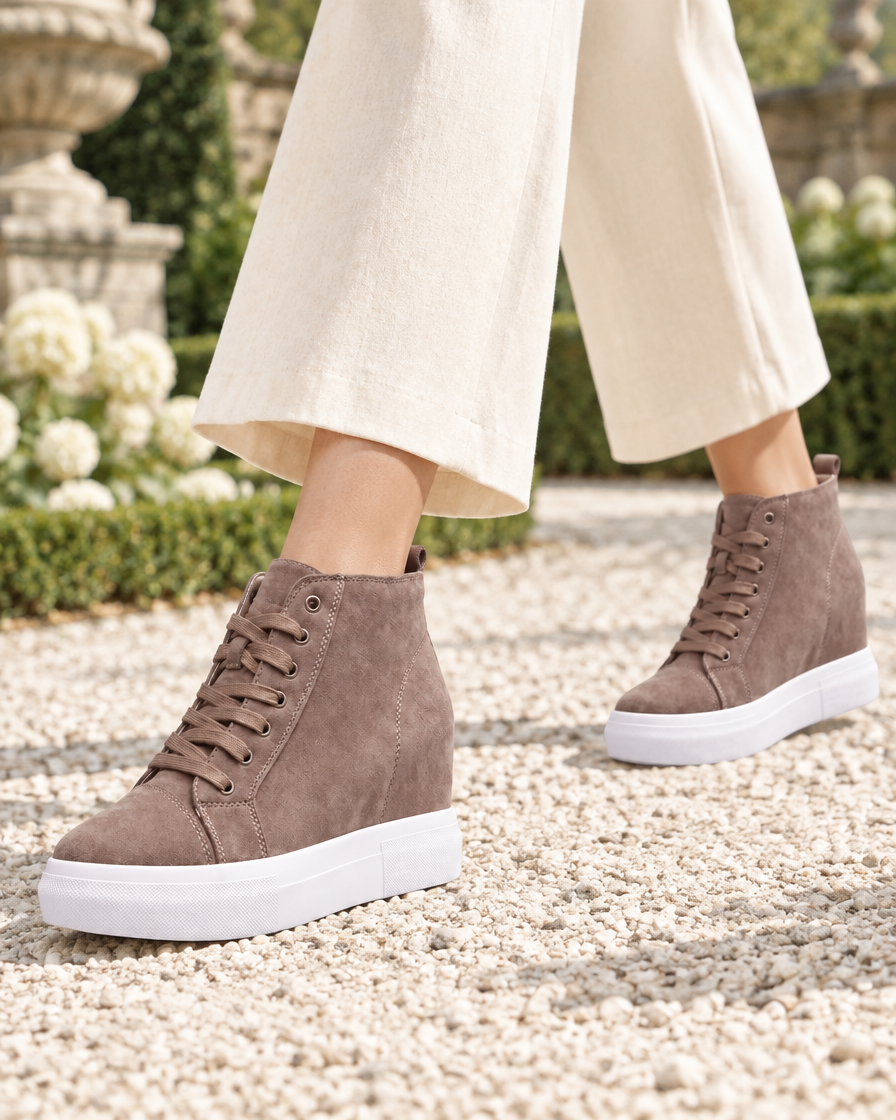 Allegra height increasing women’s sneakers, close up