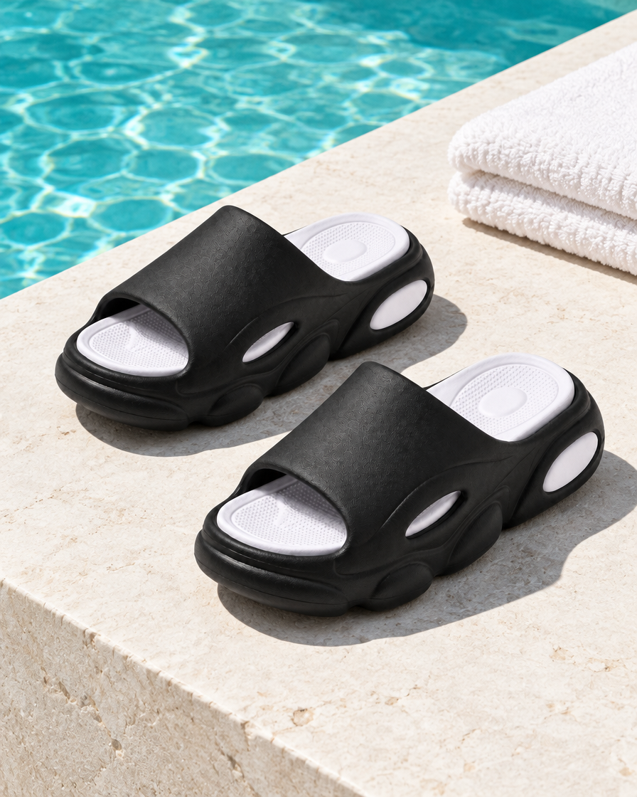 Chiara height increasing women’s slides, still life