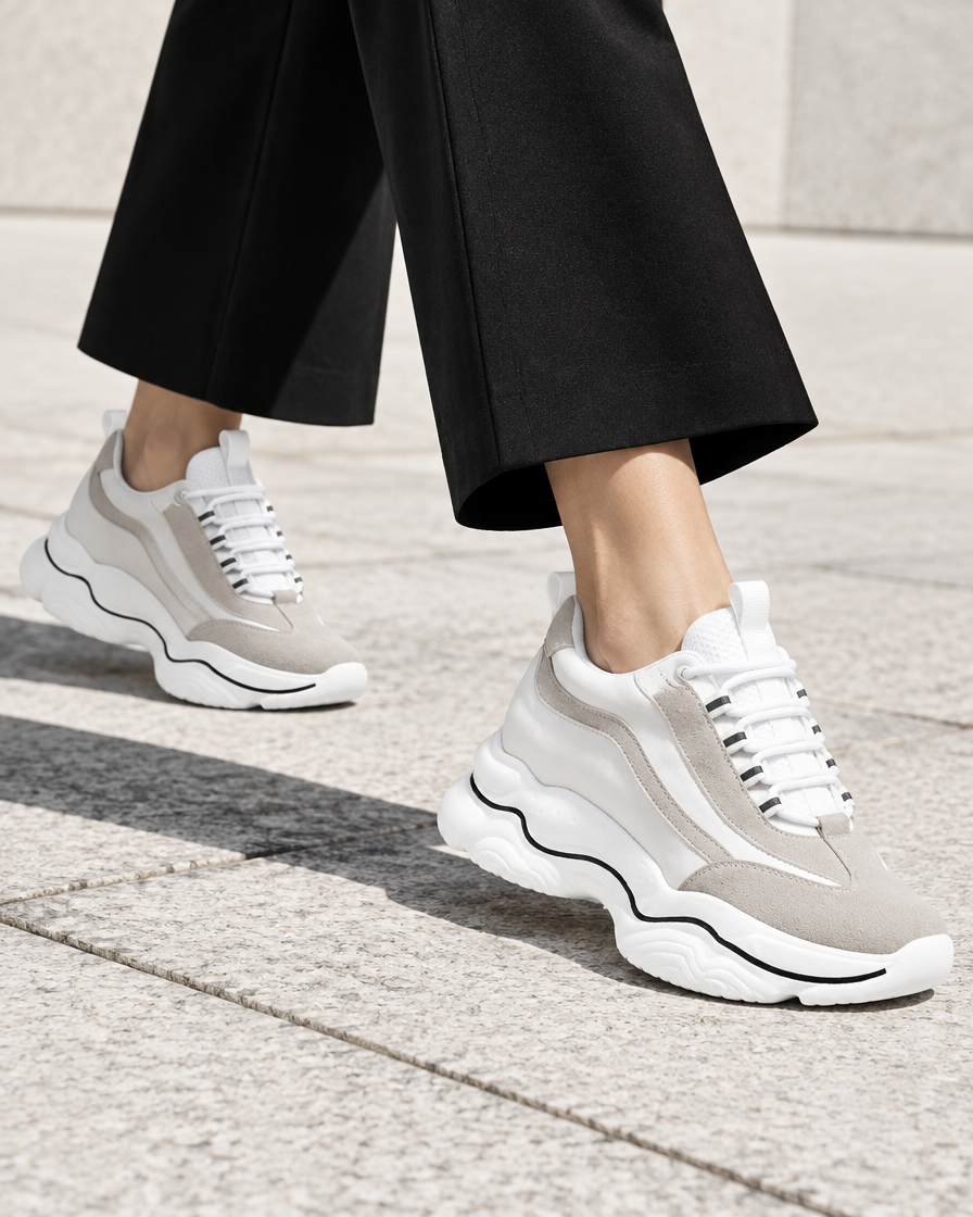 Lucrezia height increasing women’s sneakers, close up