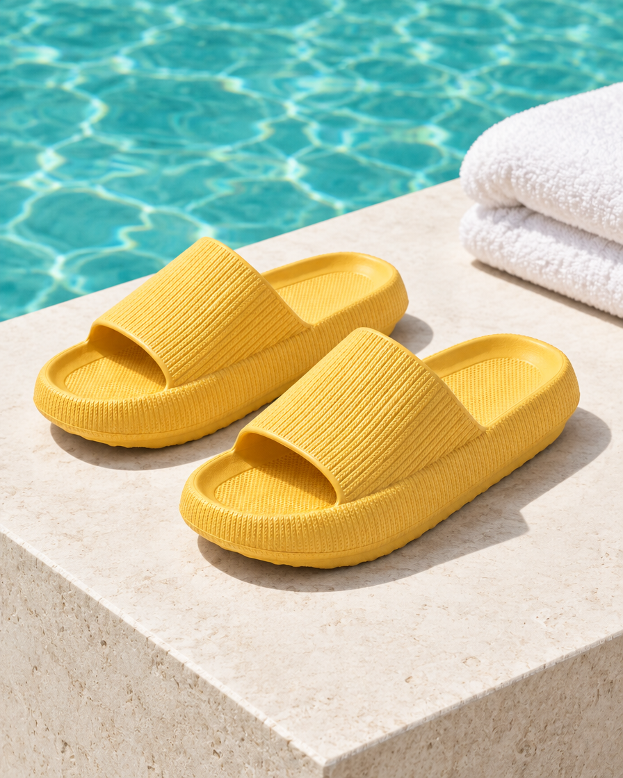 Ludovica height increasing women’s slides, still life