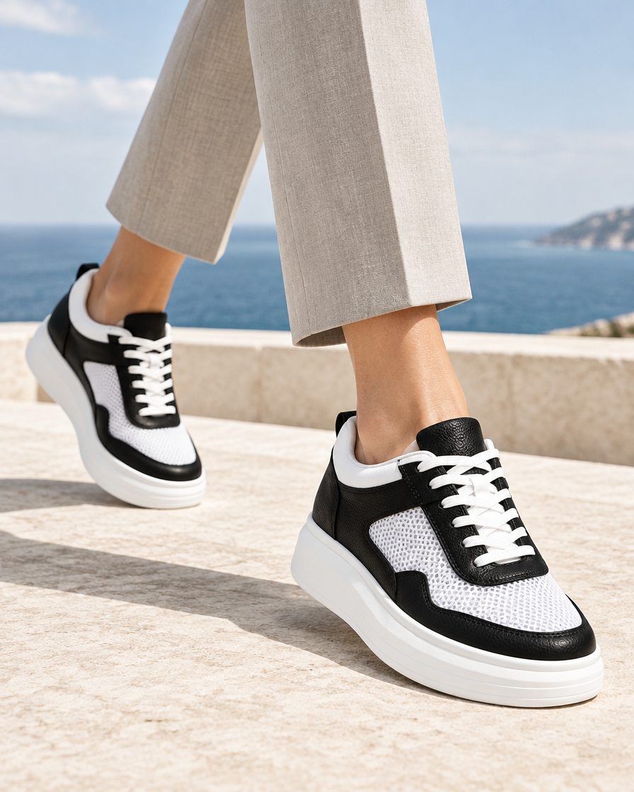Marisa height increasing women’s sneakers, close up