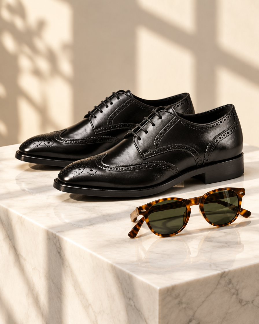 Arezzo height increasing dress shoes, still life